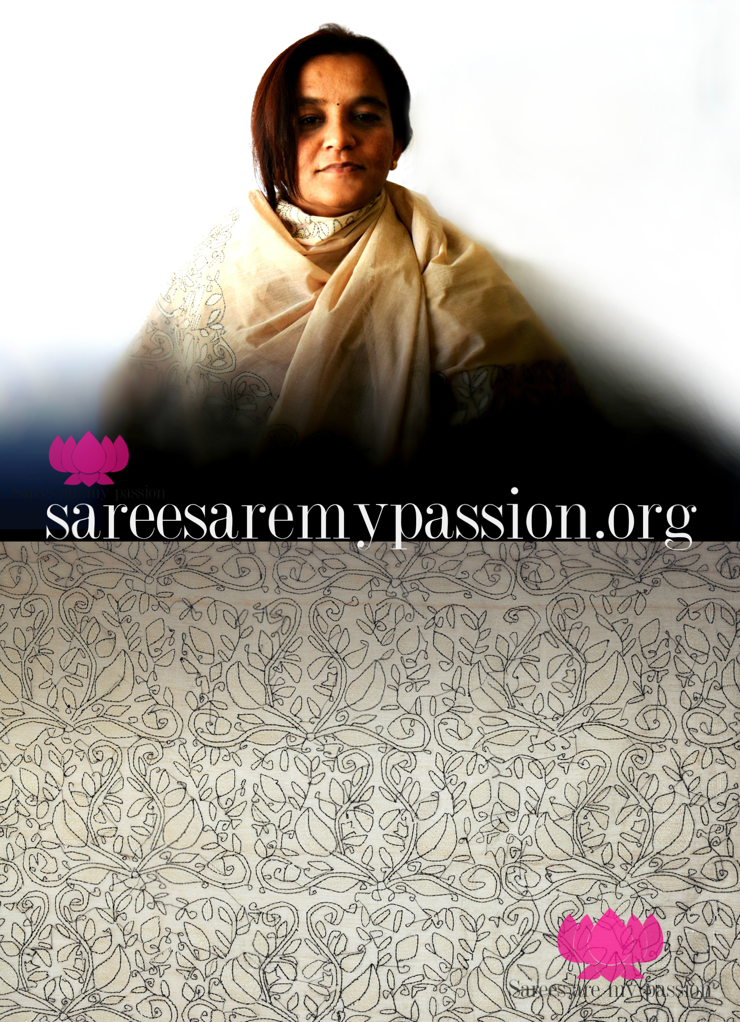 sarees are my passion Kantha art work on cotton saree